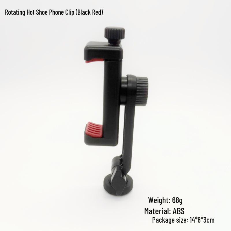 Multifunctional DSLR Tripod: Rotating Phone Clip & Cold Shoe Mount for Live Streaming