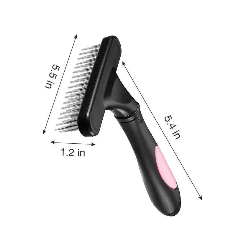 Double Row Pet Rake Comb for Dogs and Cats Long Hair Shedding Brush Professional Grooming Cleaning Tool