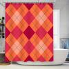 Bright Red White Geometric Shower Curtain Set For Bathroom Decor 180 Cm X 243 Cm Rectangular Patterned Bath Fabric Modern Home