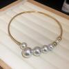 Irregular Shape Retro Pearl Necklace Exaggerated Design Evening Necklace  Party Wear