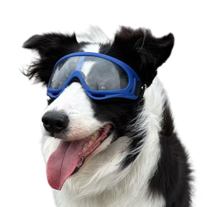 UV400 Anti-Fog Dog Goggles Adjustable Double Strap Windproof Dustproof Pet Sunglasses for Medium Large Dogs Riding Driving