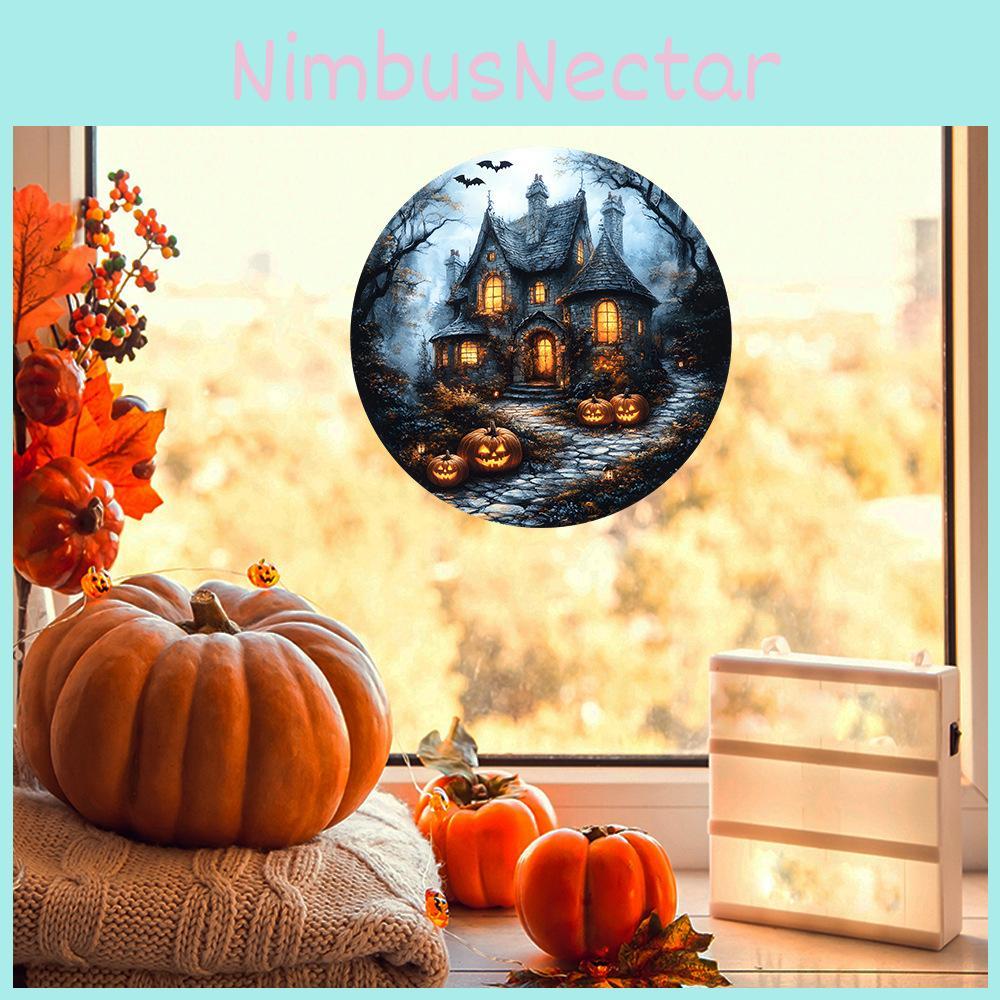 Pvc Castle Pumpkin Bat Wall Sticker For Kitchen And Dining Room Modern Decor Uv Static Cling Halloween Theme