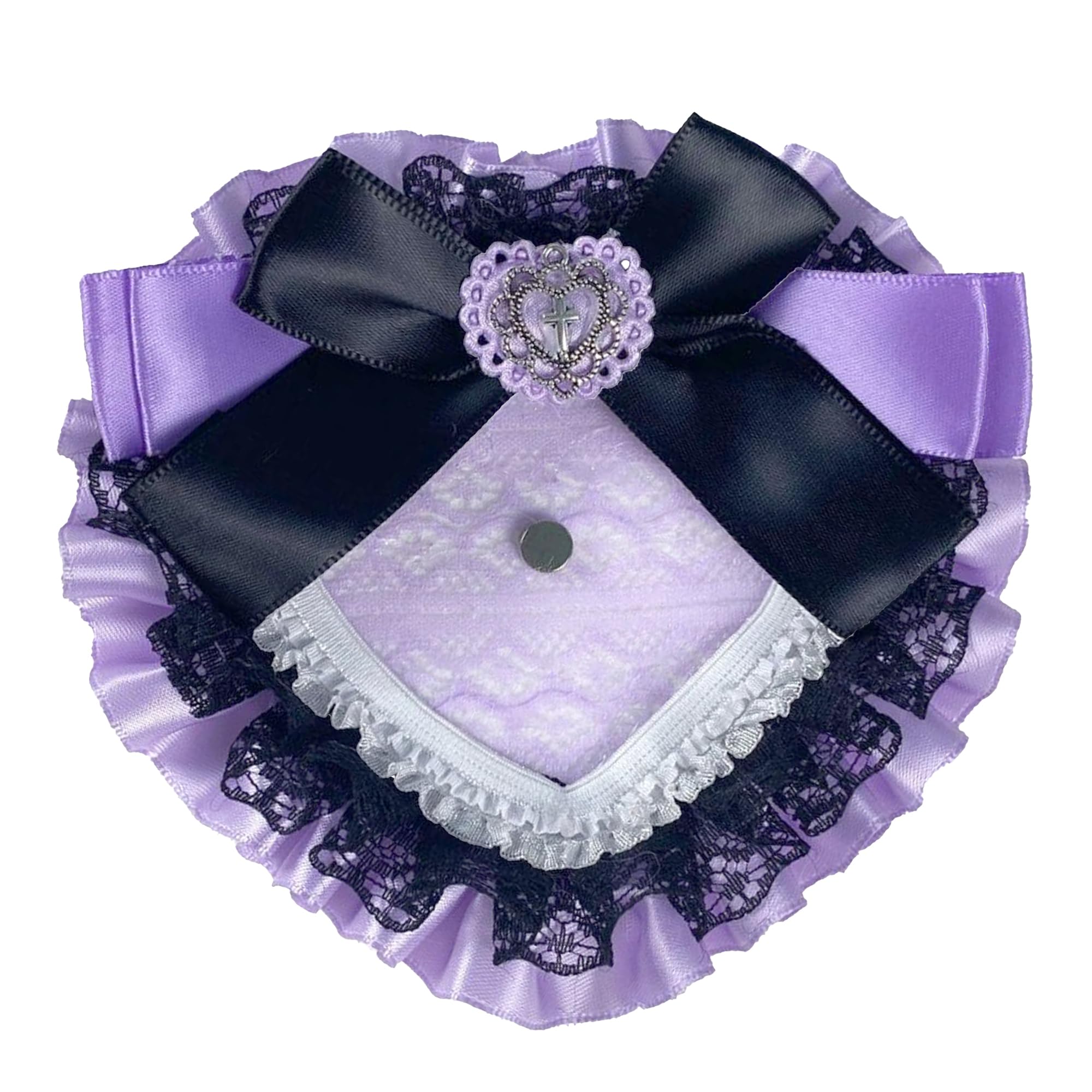 

frill rosette with cross Gothic for use with can with for fan purple Heart-shaped charm, style, badges, magnet, activities, [item] фиолетовый