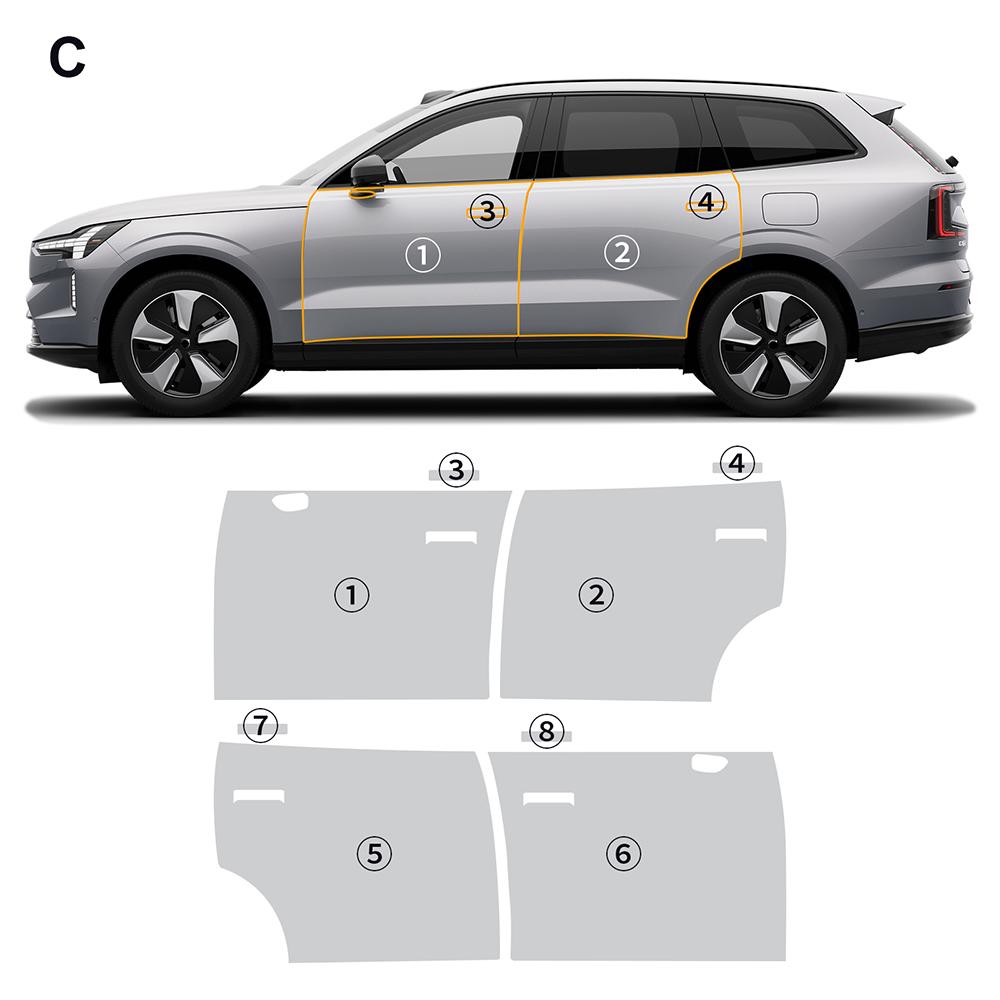 TPU Protective Film for Volvo EX90 2025 Interior Panel Anti-Scratch Repair Sticker
