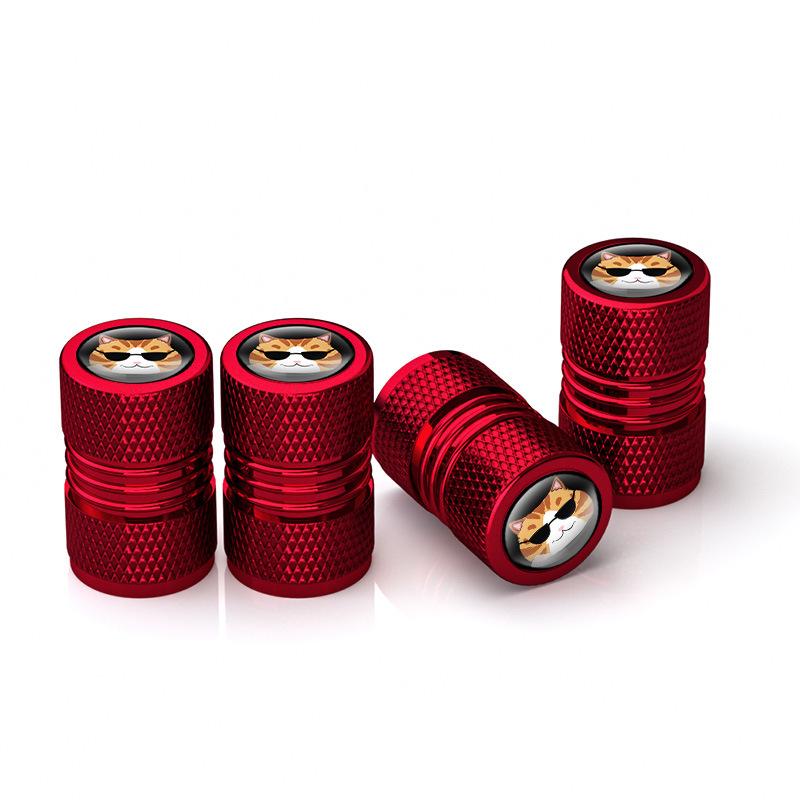Neutral Cartoon Cat Schrader Valve Stem Caps, Creative Decor Air Nozzle Caps For Car Motorcycle Mountain Road Bicycle