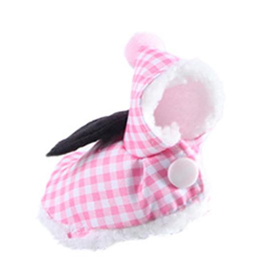 

Попугай Теплая накидка Плюшевые птицы Верхняя одежда Пушистая клетчатая Мелкие животные Уютный плащ для зимы Аксессуар для костюма питомца S розовый