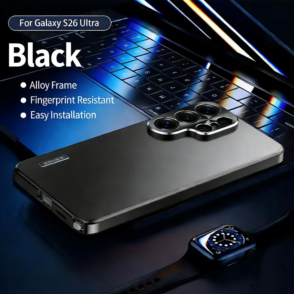 

Розкішний Для Samsung Galaxy S26 S25 S24 S23 S22 S21 Ultra Чохол Металевий Магнітний Повний Захист Лінзи Камери Алюмінієвий Сплав Ультратонкий Чохол For Samsung S26 чорний