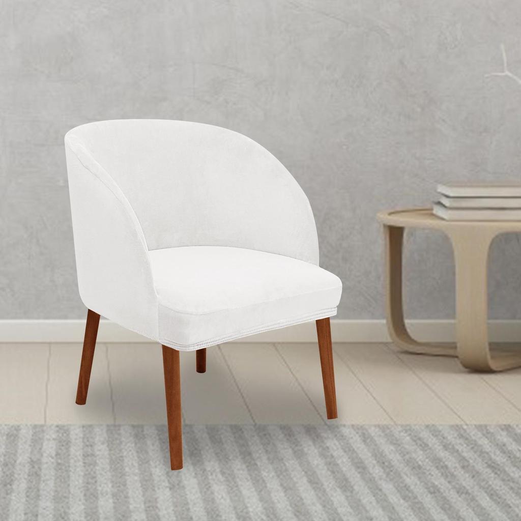 Velvet Semi-Circular Dining Chair Cover with Elastic Arc Design