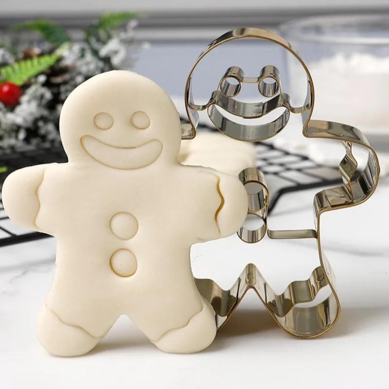 Christmas Stainless Steel Biscuit Cutter Mold Gingerbread Man Christmas Socks Cutting Mold Party Baking Supplies Pastry Making