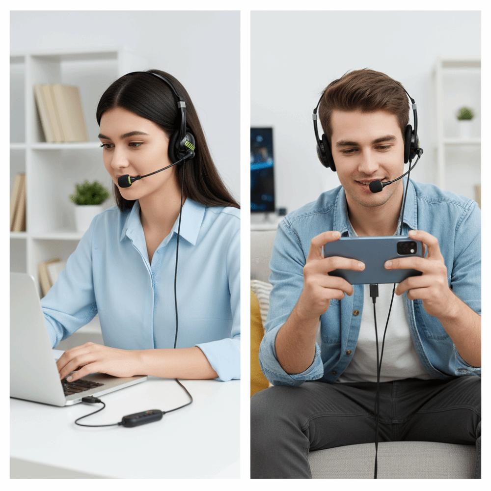 Physical Noise Reduction USB Headphones Noise Cancelling Noise Cancelling Headphones for Phone PC