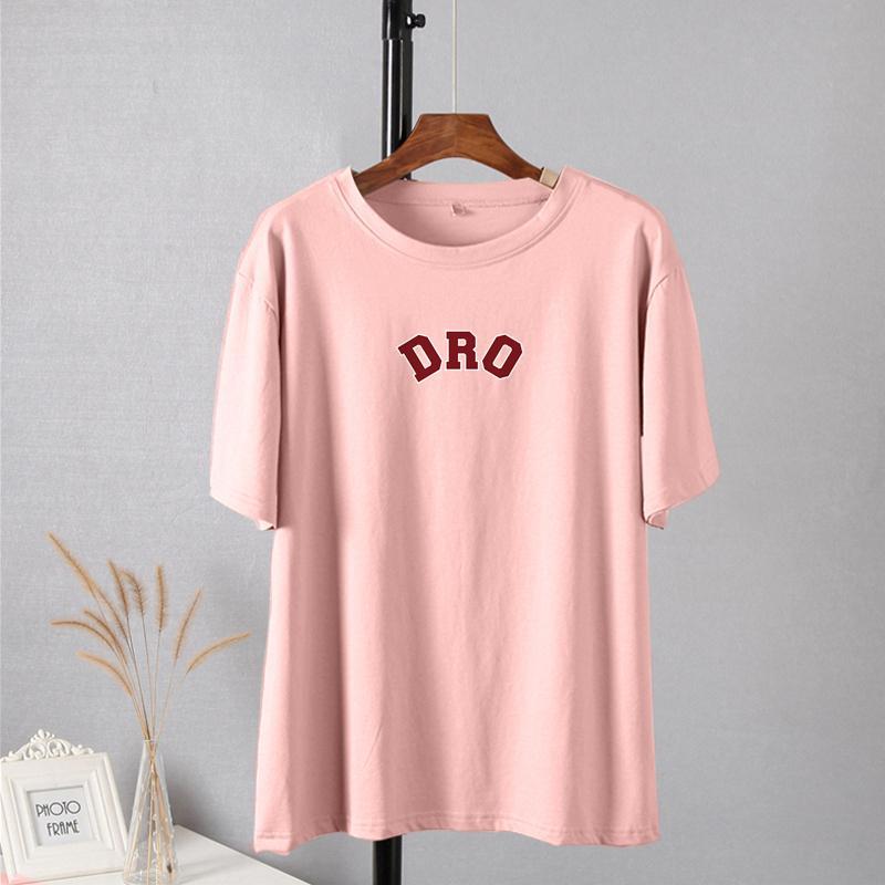 Shellsuning T-shirt stampate con lettera per donna T-shirt basic oversize a maniche corte estive Casual O-collo in cotone Abbigliamento Femlae Top gotici coreani