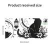 Black Cat Moon Flowers Wall Sticker Vinyl Decal for Living Room Entrance Home Decor Background Wall Art
