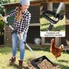 Chicken Poop Scooper 2-in-1 Coop Scoop with Grip And Rake Sand Sifting Litter Shovel with Adjustable Long Handle for Pet Waste Cleaning