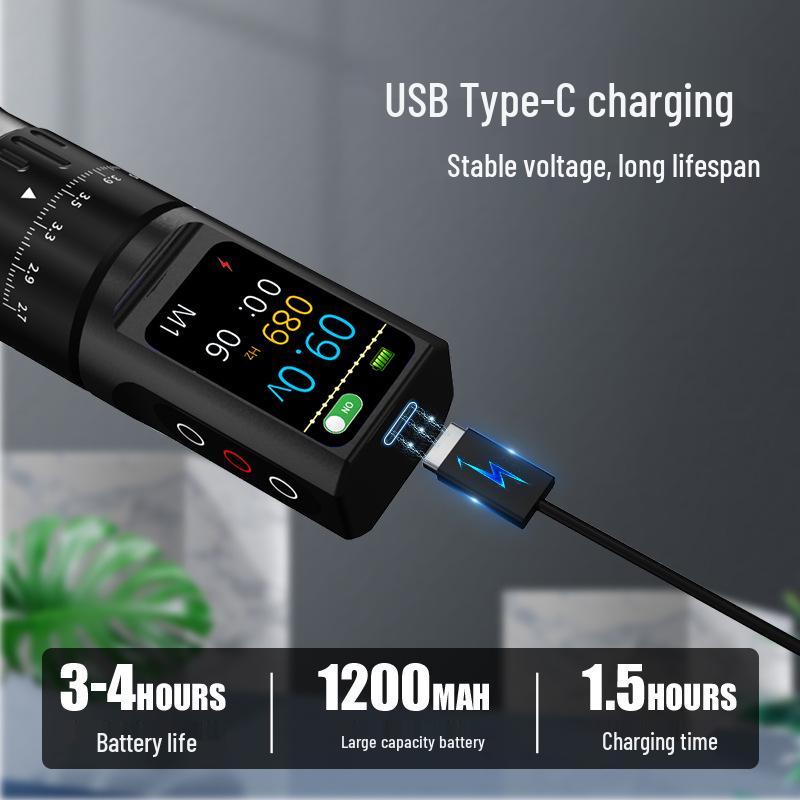 Yilong Wireless Adjustable Stroke Tattoo Pen with Color Screen