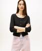 Tamijinseu Rib Snap Button Long Sleeve T-Shirt (T32G0Tto01Twt2Bds)