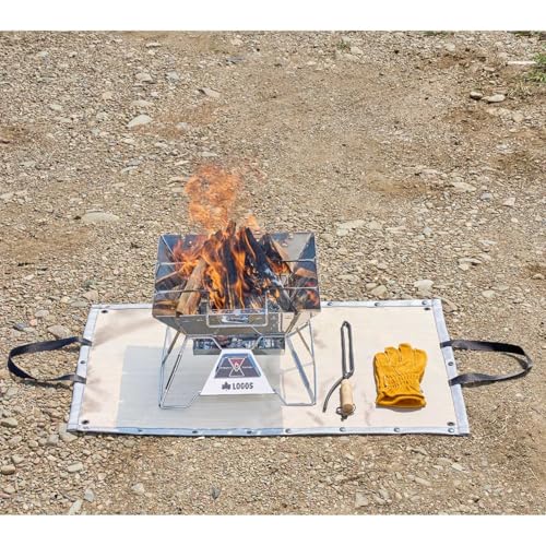 LOGOS Fire Pit Heat-Resistant Sheet Bag (81064210) - Ideal for camping, bonfire cleanup, and heat-resistant fabric