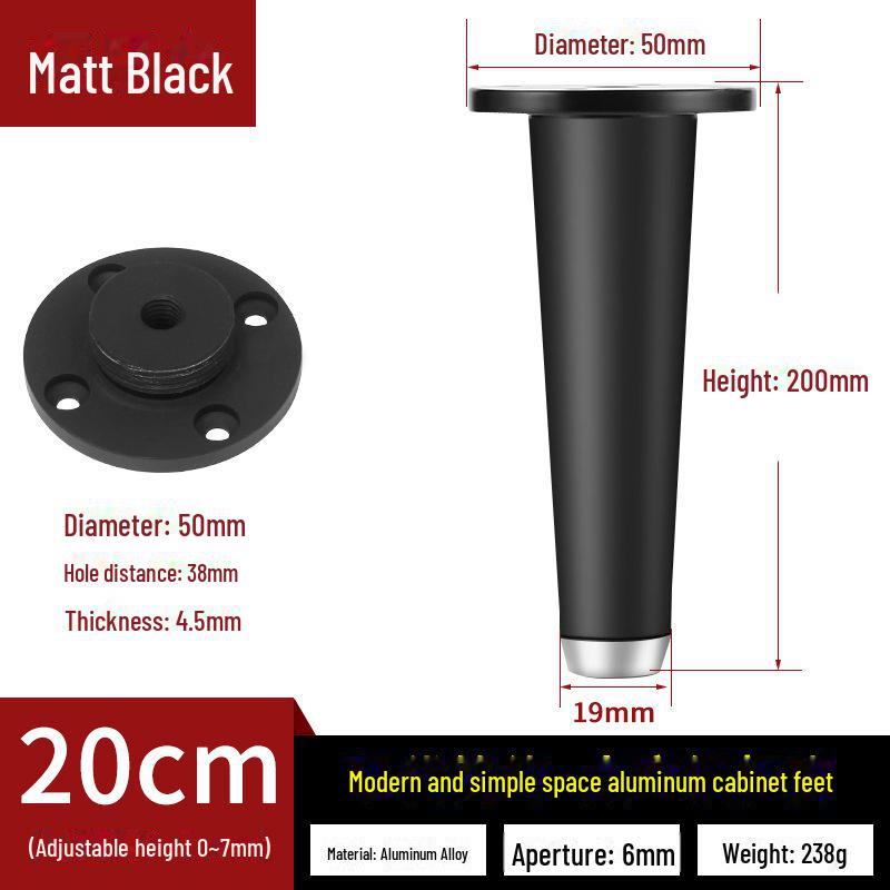 Aluminum Alloy Furniture Leg Support for Sofa, Table, TV Cabinet, and Bathroom Cabinet