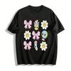 I Put The Cool In School Bow Flower Graphic Top Pure Cotton T-shirt