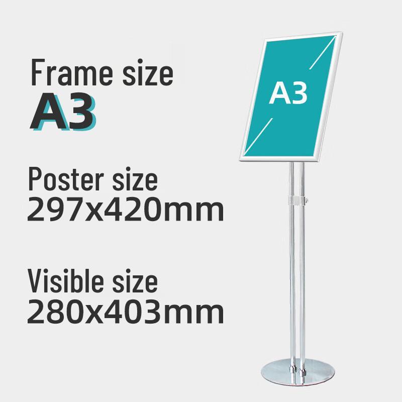 Aluminum Double Pole Floor Stand Sign Holder