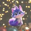 Purple Acrylic Sweet Cartoon Fox Car Accessory For Charming Decoration Interior