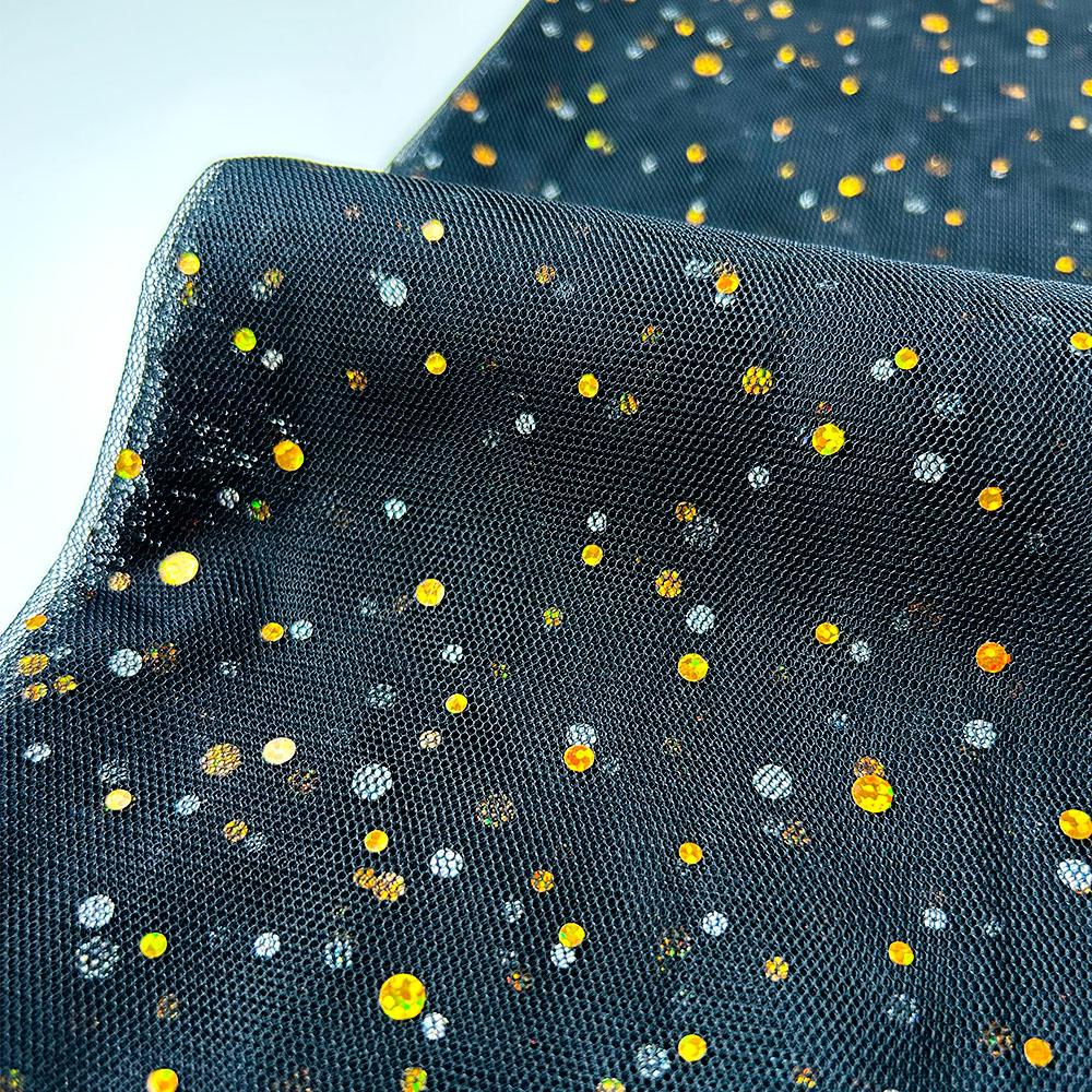 145x100cm Glitter Tulle Fabric Gold Sequin Mesh Sparkly Net for DIY Sewing Women Wedding Dress Christmas Decor Costume Materials
