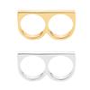 Hip Hop Punk Stainless Steel Brass Knuckles Ring for Women/Men Two Fingers Personality Fashion Jewelry