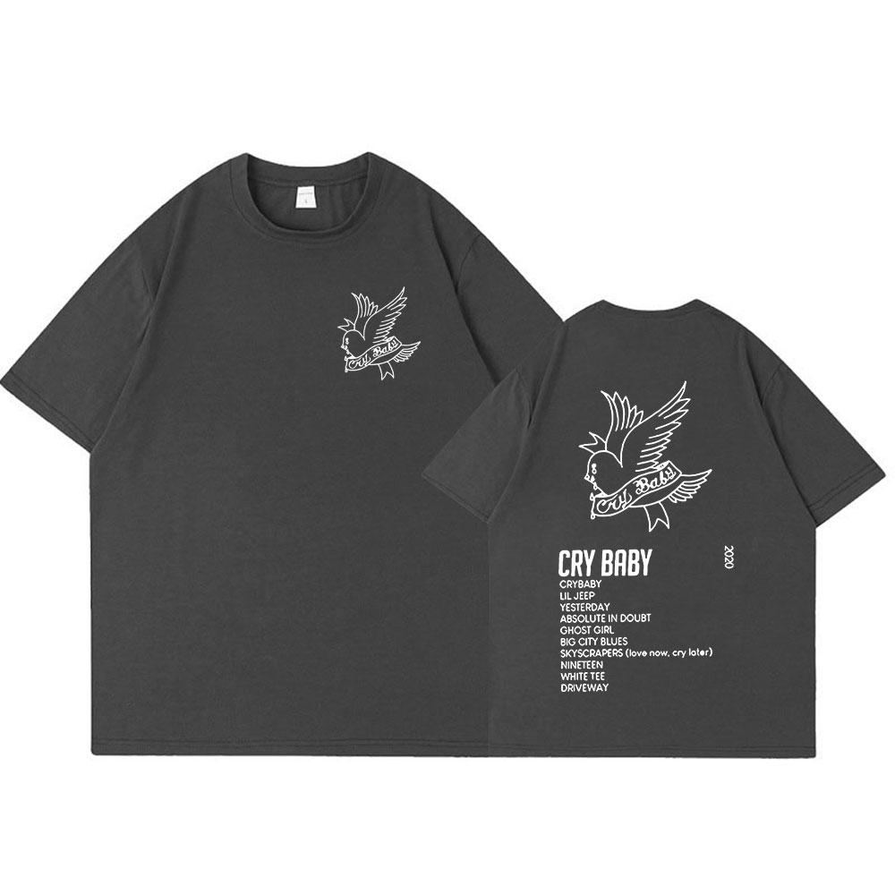 Rapper Lil Peep CryBaby Music Album T Shirt Unisex Women Fashion Hip Hop Short Sleeve Tshirt High Quality Oversized Cotton Tshirt