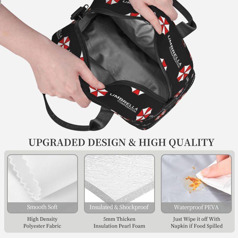 Umbrella Corporation Insulated Lunch Bag Unisex Reusable Lightweight Bento Tote Cooler Thermal Lunch Box with Adjustable Strap