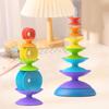 Rotating Rainbow Stacking Toys Ferrule Stacking Blocks Baby Toy  Color Size Cognition