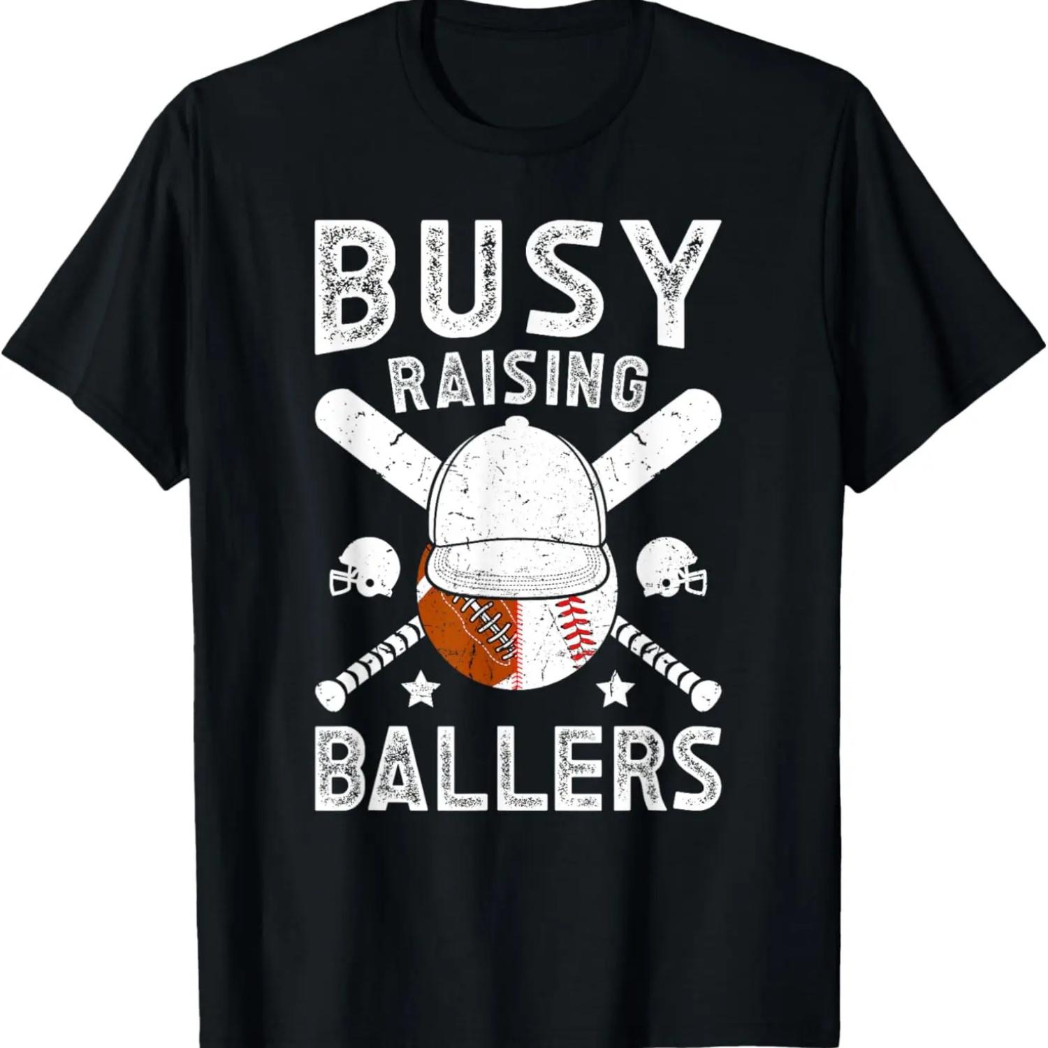 Занят воспитанием баллеров Футбол Бейсбол Папа баллеров Футболка S