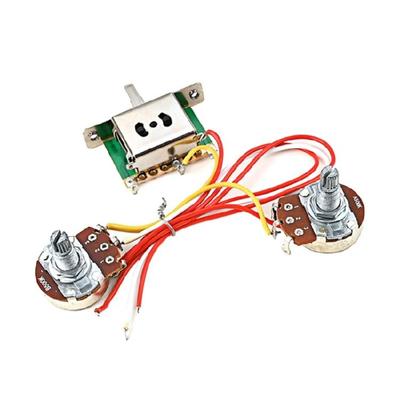 Guitar Wiring Hareness Kit Guitar Wiring Hareness 500K Pots Control 1V 1T 500K 3-Way Switch with Jack Wiring Harness Kit