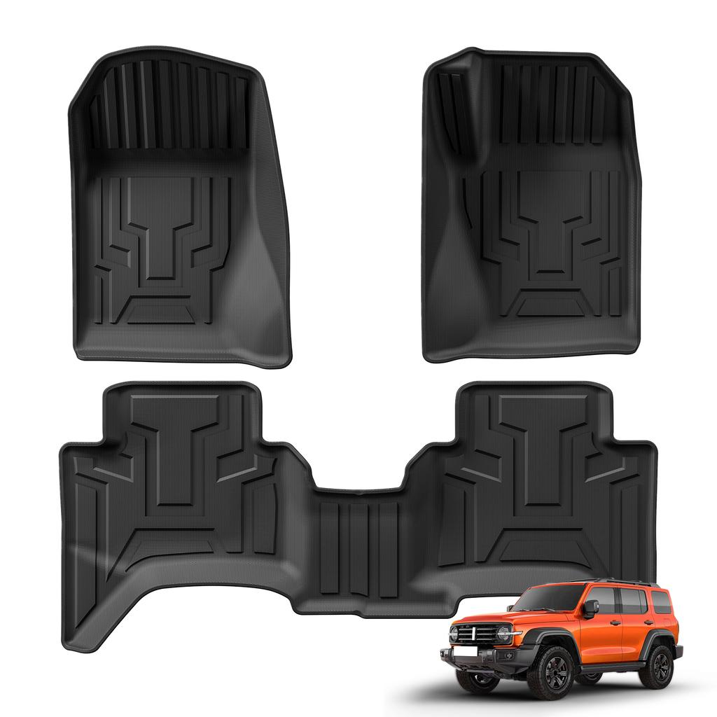 SMABEE RHD for GWM Tank 300 2024 2025 Right Hand Drive Car Floor Mats Cargo Liner Trunk/Backrest Mat TPE 3D All Weather Black