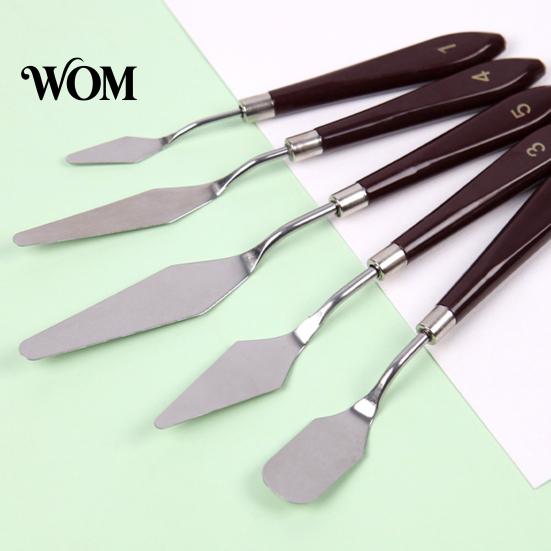 Metal Palette Knives for Art Oil Painting Scraper, Stainless Steel with Wooden Handle Cutter, Paint Supplies Students Evenly Mixed Spatula,