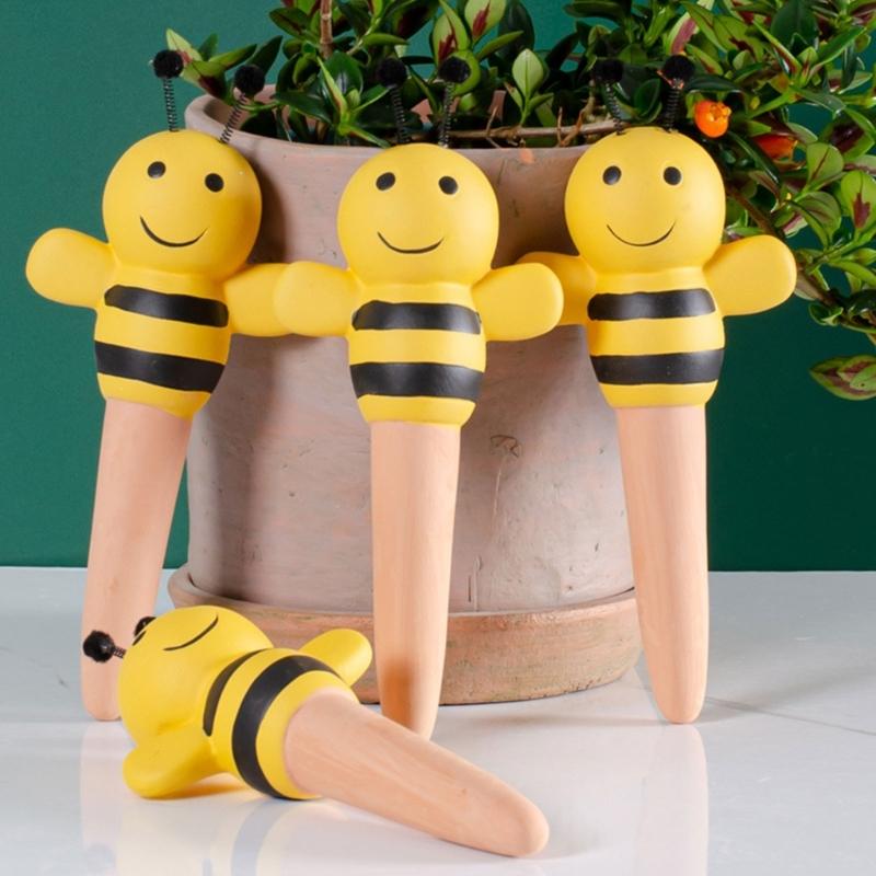 4pc Self Watering Planter Insert Plant Watering Stakes Bees Terracotta Watering Spikes Automatic Water Irrigation Device