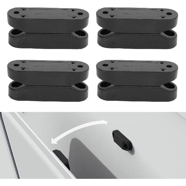 Tissting 4 Pairs Magnetic Luggage Door Buckle and Holder Kit,RV Magnetic Baggage Door Catch with Installation Screws,for RV,Trailer(Black)