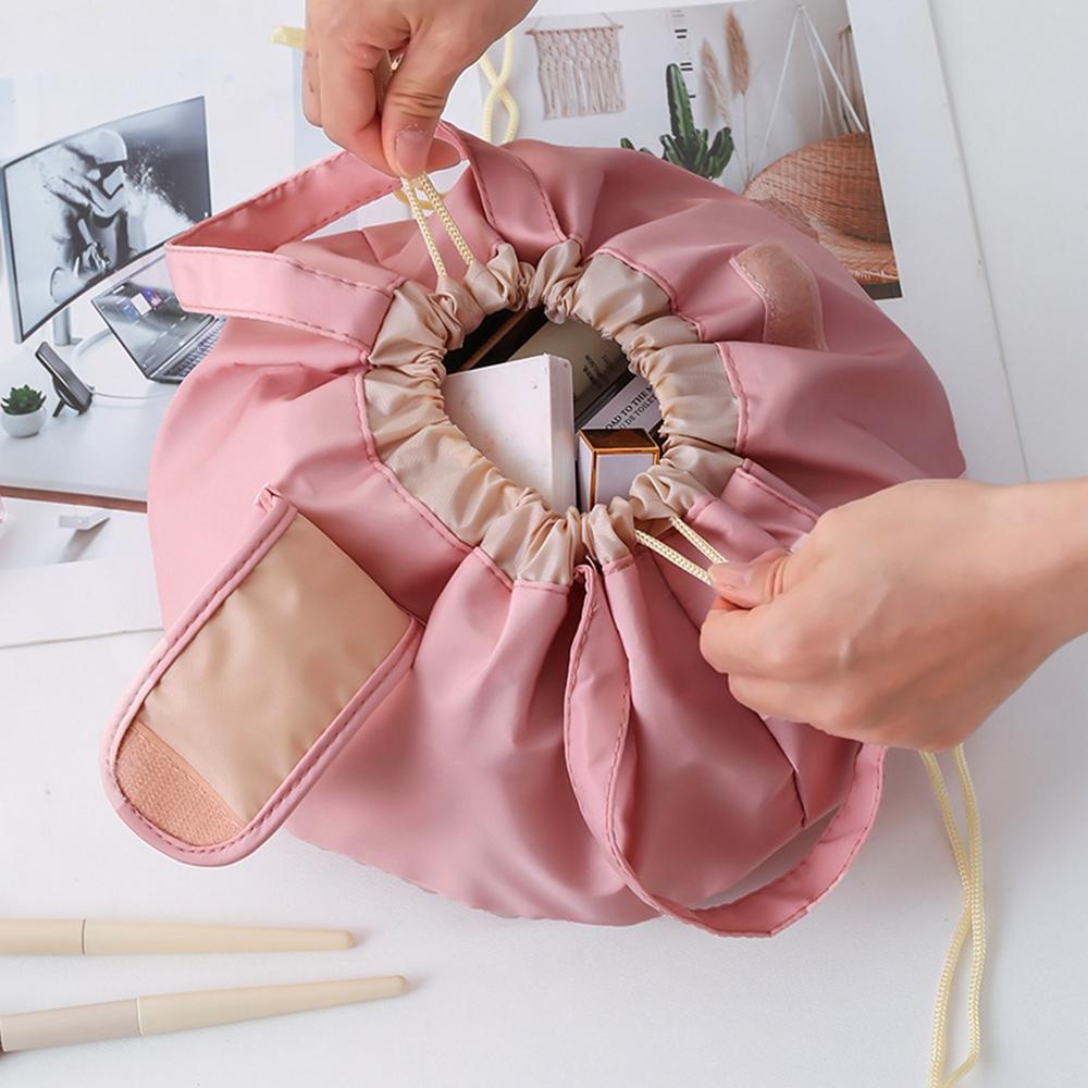 Large Capacity Drawstring Makeup Bag Portable Wear-Resistant Travel Toiletry Organizer for Travel Daily Use
