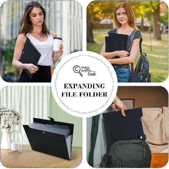 2PCS Expanding File Folder 7 Pocket Letter Size Accordion File Organizer with Labels Portable Document Paper Bill Receipt Organizer for School Office