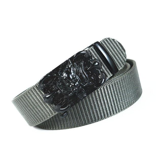 Men'S Nylon Belt Business Automatic Buckle Belt Casual Canvas Toothless Buckle Belt Strength Delivery