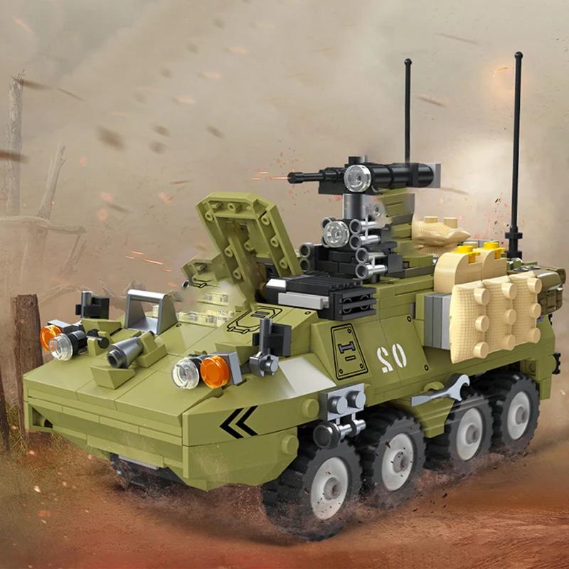 Ideal Gift 549Pcs Bricks M1126 Military Armored Vehicle Model Building Block/Transport Panzer Car Model/Educational Toy For Kids