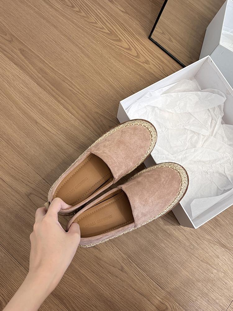 

Версия из овчины~ ретро кожа круглый носок леопардовый принт туфли-лоферы на одной педали в рыбацком стиле женские для работы универсальные и удобные одинарные туфли 40