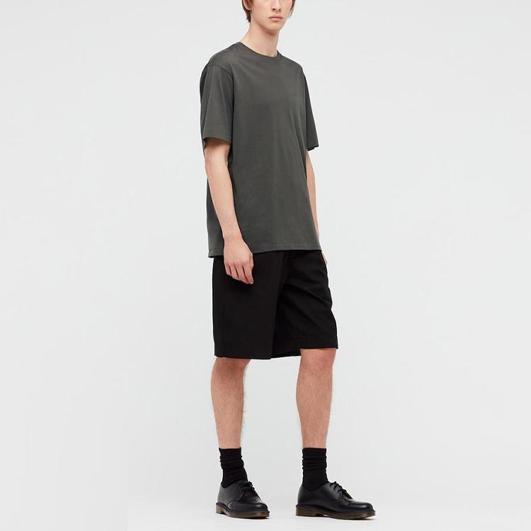 UNIQLO Jil Sander + J Collaboration Series Casual Crew Neck Cotton T-Shirt Men Tops Olive-Green 436133-56