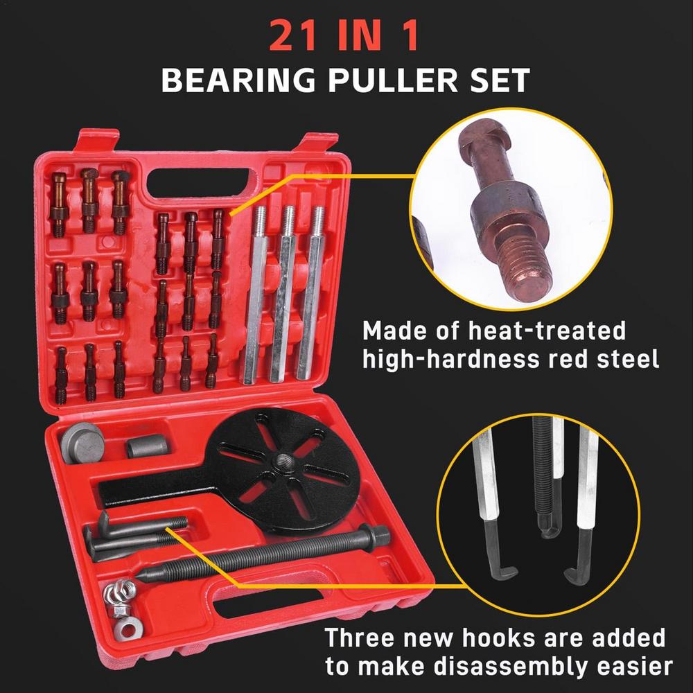 Bearing Puller Tool Outer Removal Splitter 21-in-1 Bearing Splitter For Bike Wheel SUV RV Truck Vehicle Tractor Trailer