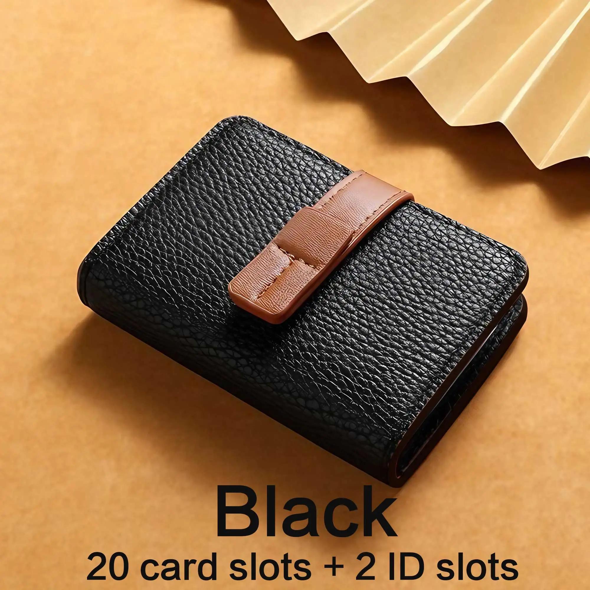 

Fashion Women Card Holder Pu Leather Hasp Men Multi-card Slots and Large Capacity Unisex Design Driver s License Document Holder чорний