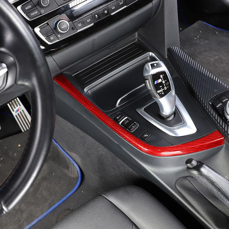 For BMW 3 4 Series F30 F31 F32 F33 F34 F35 F36 F80 2013-19 Real Carbon Fiber Car Gear Shift L Shape Strips Trim Car Accessories