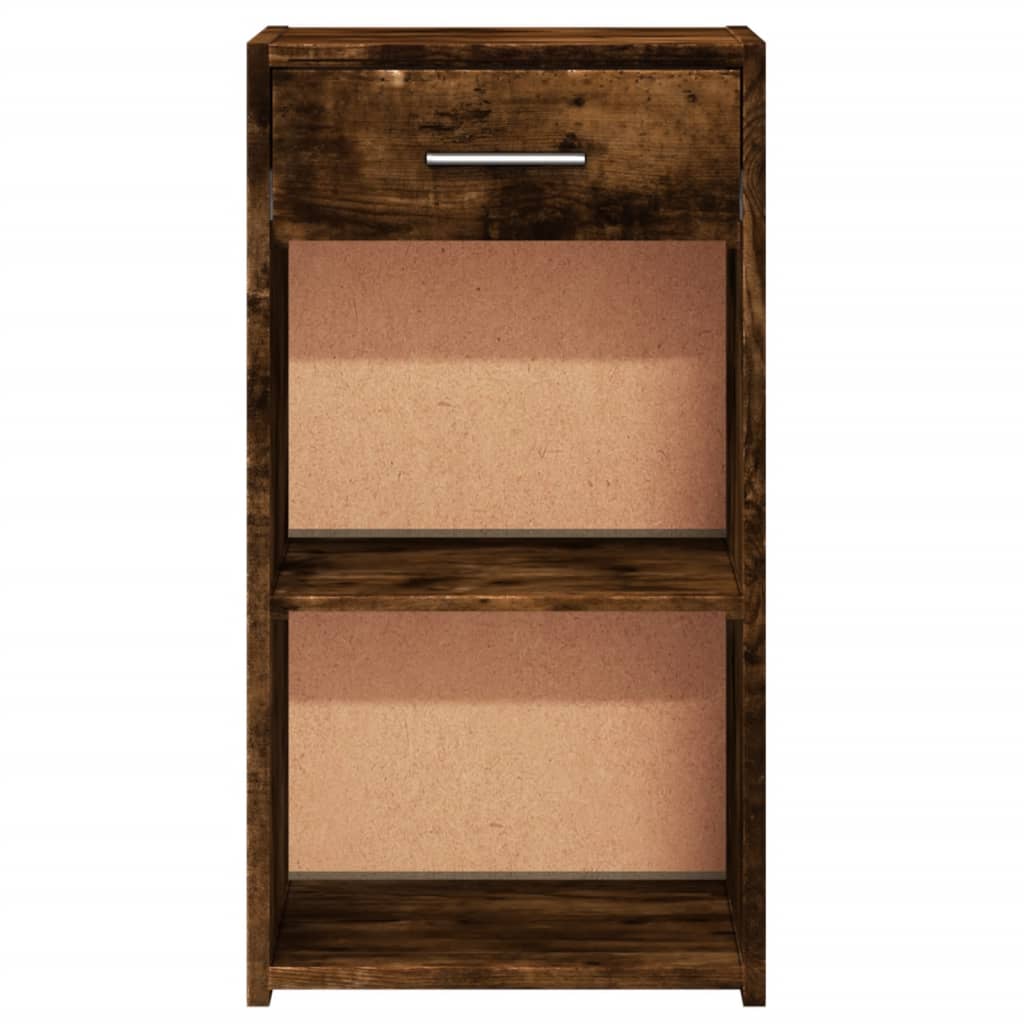 Nightstand Smoked Oak 35 X 34 X 65 Cm Particleboard