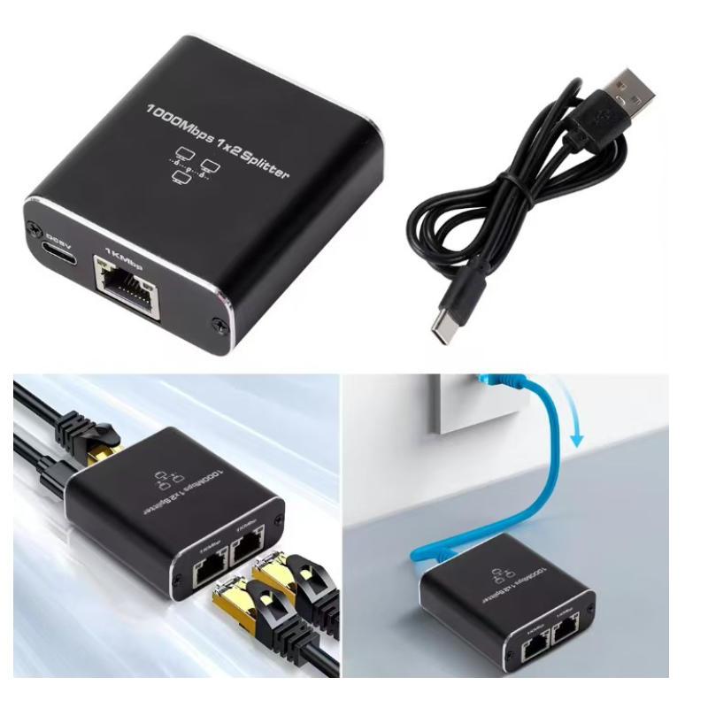 1 Set 1000Mbps Network Connector Gigabit Ethernet Switch Rj45 Splitter Lan Gigabit Extension Adapter For Router Pc Laptop Tv Box
