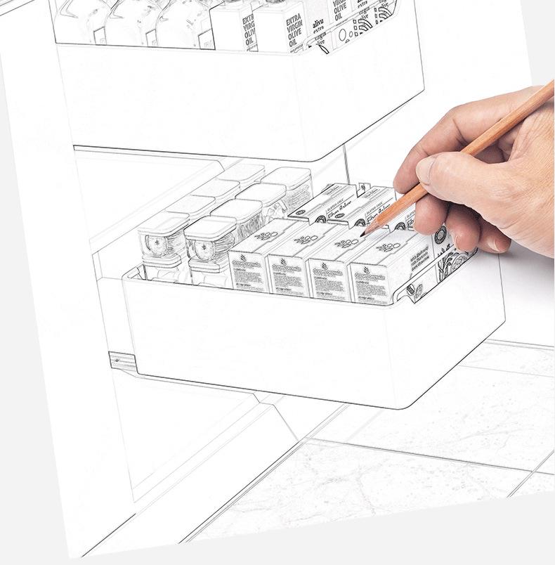 Multi-Functional Kitchen Pull-Out Storage Basket and Organizer Drawer