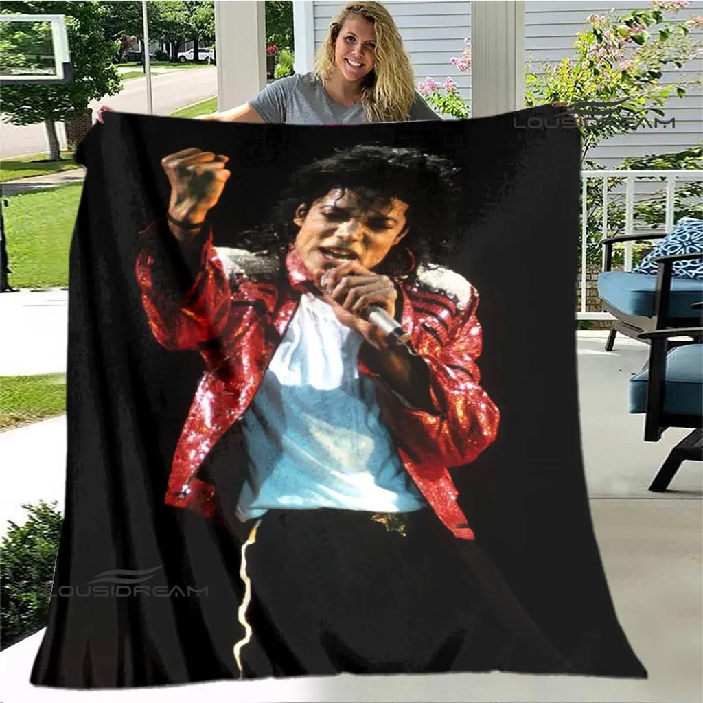 Michael Jackson retro printed blanket Flannel Warm Blanket Soft and Comfortable Blanket picnic blanket bed linings Birthday Gift