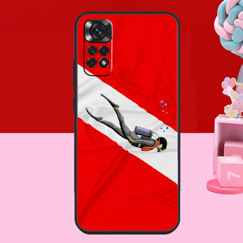 Diver Down Diving Flag Case For Xiaomi Redmi Note 14 13 12 10 11 15 Pro Plus Redmi 15 C 10C 12C 13C 14C Soft Cover