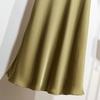 Women's High-Waisted Satin Midi Pencil Skirt, Slim-Fit Fishtail Design, 2025 Spring/Summer Collection